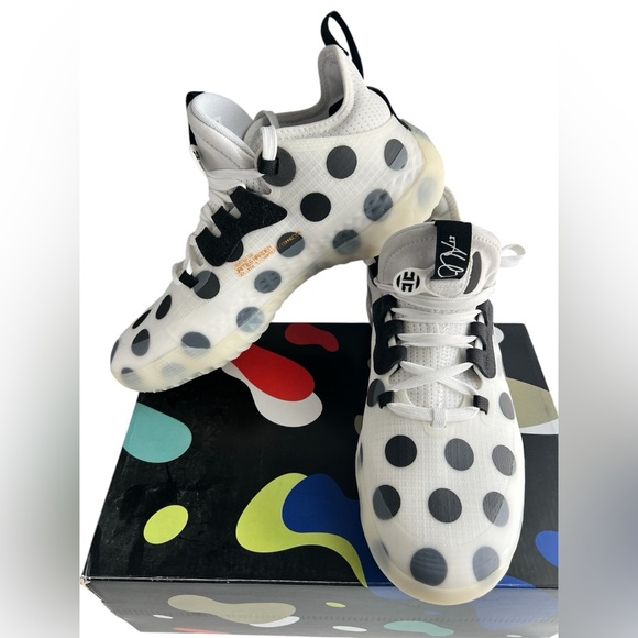 Mens Adidas Harden Vol. 5 Futurenatural Polka Dot Running Athletic Sneakers Sz 8 - Picture 3 of 9